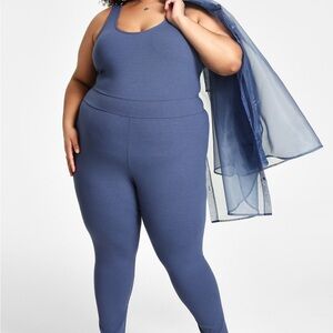 Nina Parker Macy’s blue Women's Navy Leggings tank Jumpsuit nwt new 1X